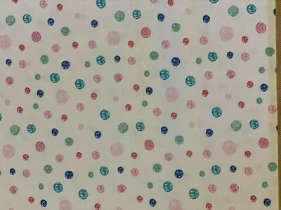 £3 • Buy 100% Cotton Fabric Circles Spots Design White Blue Pink Green Craft Material 