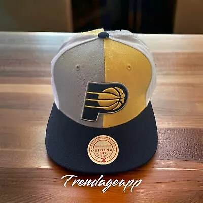 Indiana Pacers Mitchell & Ness Team Era Pinwheel Stripe Snapback Hat • $22.98