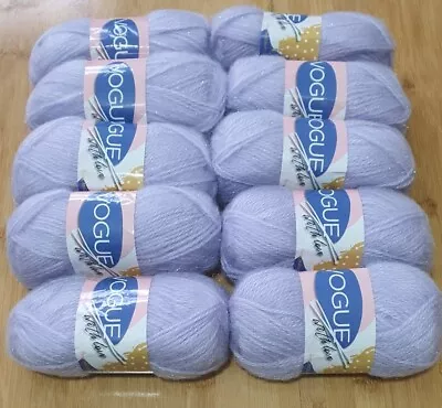 VogueWithLove Sparkle Fulfy Dk Knitting Crochet Yarn Wool  10x50g Balls SkyBule  • £6.01