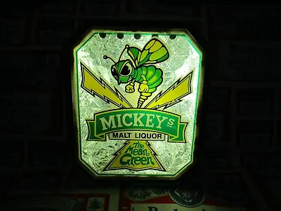 )}custom{( Vtg 1981 Mickey's Beer Mean Green Hornet In Motion Led Bar Light Sign • $427.77