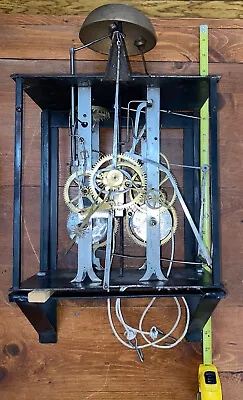 $130 • Buy Antique-French-Crown Wheel Escapement-Morbier Clock Movement W/ Hands.-Ca.1860