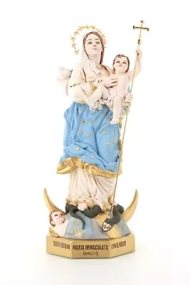 Statue Maria Immaculate CM 33 IN Powder Of Marmo. Statue Of Mary • $206.91