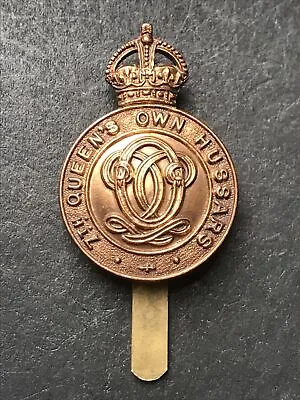 7th Queens Own Hussars British Army Cap Badge 1916 Economy Issue • £22