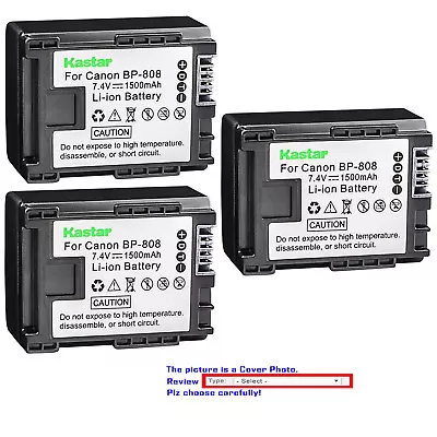 Kastar Replacement Battery For Canon BP-808 CG-800 & Canon HF G10 HF G20 Camera • $27.99