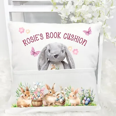 Personalised Easter Book Pocket Cushion Kids Reading Book Easter Gift For Kids • £16.99