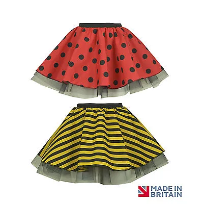 Girls Kids BUMBLE BEE / LADY BUG/ LADYBIRD TUTU SKIRT FANCY DRESS COSTUME • £8.99