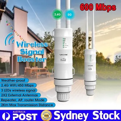 $79.99 • Buy 600Mbps High Power Outdoor Wireless WiFi Extender 2.4/5G Router Repeater Booster