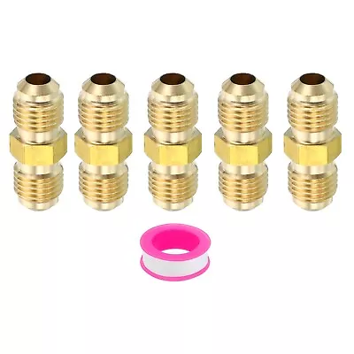 1/4 Inch Male Flare X 1/4 Inch Male Flare Connector 5Pcs Brass Adapter • $9.32