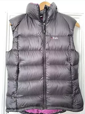 Rab Women's Neutrino Down Vest Gilet  Waistcoat Grey Small Uk 10 RRP  £140 • £55