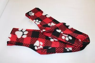 New Fleece Socks Red Black Plaid Paw Print Men's Choose Size • $9.99