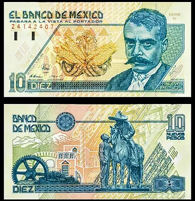 1992 Mexico 10 Pesos Emiliano Zapata Zapata On Horseback Near Peasant  • $60