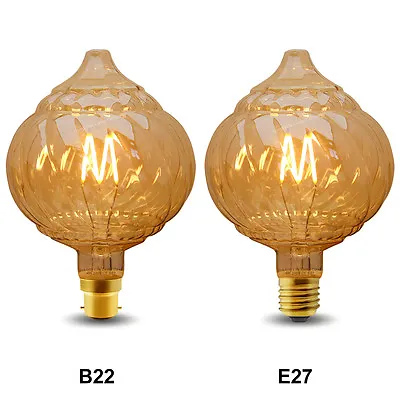 £9.99 • Buy Vintage LED 4W Edison Style Twisted Globe G125 Filament Light Bulb B22 Or E27