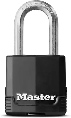 MASTER LOCK Heavy Duty Padlock Key Covered Laminated Steel Outdoor49X58X27Mm • £18.12