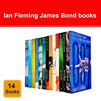 Vintage 007 James Bond Collection 14 Books Set By Ian Fleming NEW Pack • £94.49