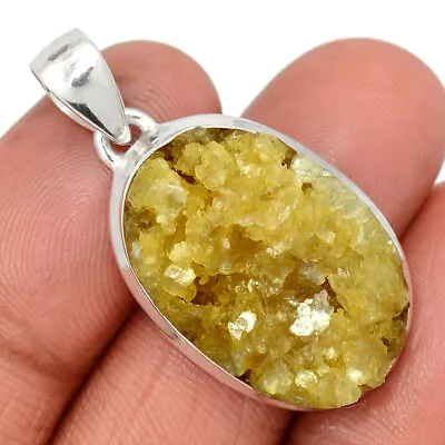 Natural Yellow Lepidolite 925 Sterling Silver Pendant Jewelry CP30414 • $11.99