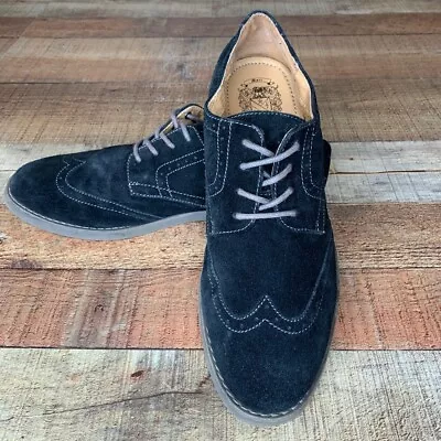 Marc Anthony Mens Kipling Oxfords Shoes Black Suede Lace Up Wing Tip 10.5 M • $24.97