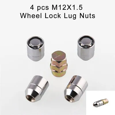 4Pcs Universal Wheel Nut M12x1.5C & Key Alloy Steel For Anti Theft Security Lock • $37.09
