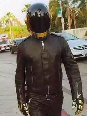 Men's Biker Daft Punk Electroma Sheepskin Leather Jacket • $129.99