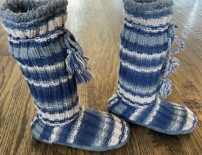 Muk Luks Cozy Winter Knit Pull On Mid Calf Boots WPL6134 Multicolor Women's 7/8 • $29.95
