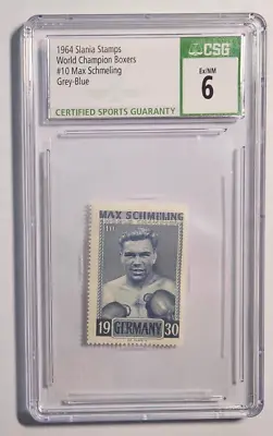 1964 Slania Stamps World Champion Boxers #10 Max Schmeling CSG 6 EX-NM • $32