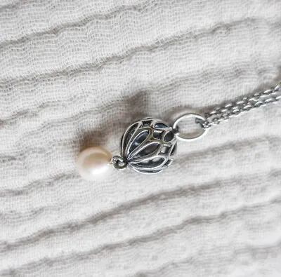 Pandora Freshwater Pearl Pendant And Chain Sterling Silver New • £85