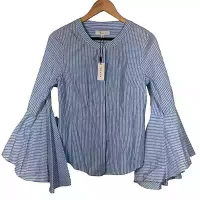 NWT Milly Button Down Striped Flared Sleeve Top Size 4 • $80