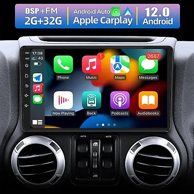 GPS Dash For Jeep Wrangler 2007-2017 Car Stereo Android 12.0 Apple CarPlay Radio • $145.99