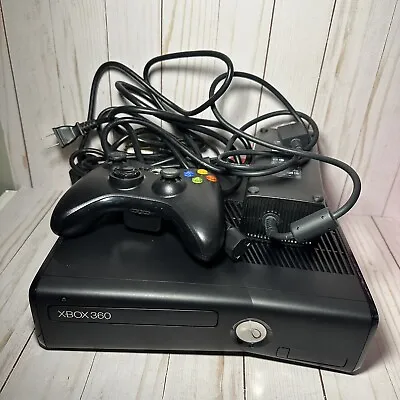 Microsoft Xbox 360 S Slim Console Controller Power Black 1439 Tested Working • $115