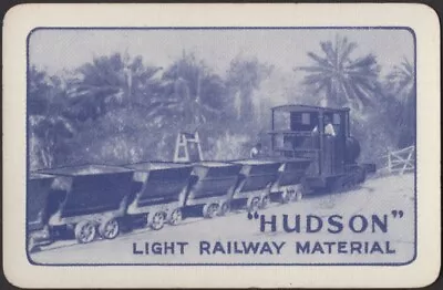 Playing Cards Single Card Old Vintage * HUDSON LIGHT RAILWAY TRAIN * Advertising • £2.63