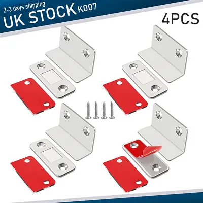 4pcs Strong Magnetic  L Catch Latch Ultra Thin For Door Cabinet Cupboard Closer • £5.92