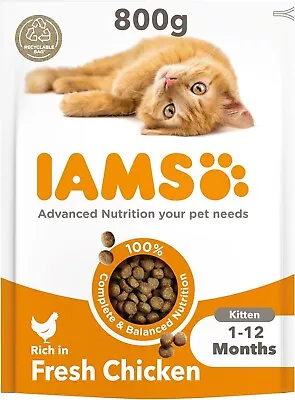 IAMS Hairball Complete Dry Cat Food For Adult And Senior Cats With Chicken 800 G • £6.50