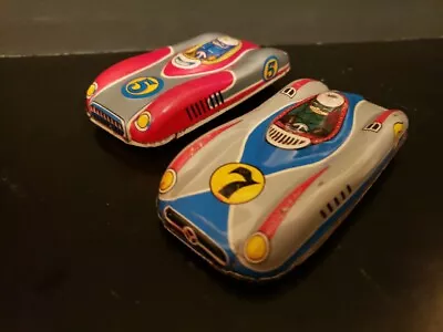 Vintage 1950s Tin Mercedes Benz Racers Set  Lithographed Embossed Japanese 4 In. • $15