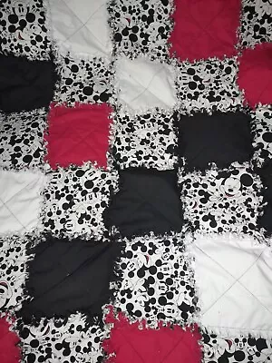Mickey Mouse Baby Rag Quilt Handmad Warm And Comfortable • $56