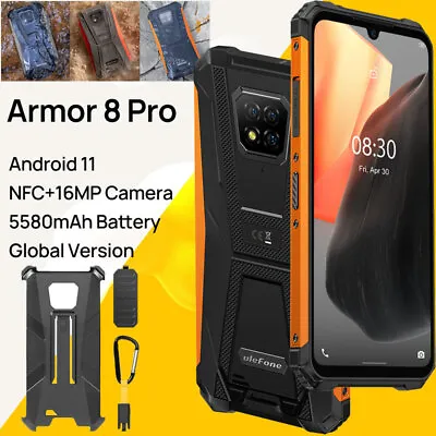 Unlocked Ulefone Armor 8 PRO 4G LTE Rugged Phone Android Mobile Outdoors 8+128GB • $357.49