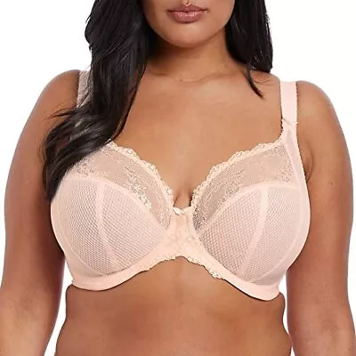 Elomi BALLET PINK Charley Underwire Stretch Lace Plunge Bra US 38E UK 38DD • $41.60