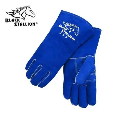 $17.99 • Buy Black Stallion 280 Cushion Core Blue Cowhide Stick Welding Gloves LARGE