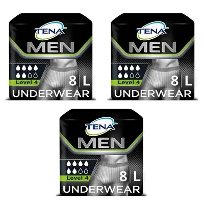 £21.99 • Buy 3 X PACK Of 8 Tena Men Premium Fit Level 4 Incontinence Maxi Pants Briefs Large