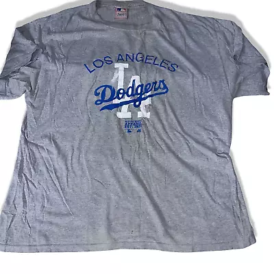 Vintage Majestic Athletics Los Angeles Dodgers Grey XL Tees| SKU 3423 • £20.55