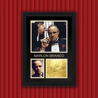 Framed MARLON BRANDO / THE GODFATHER Display Case W Repro Autograph Signature • $50