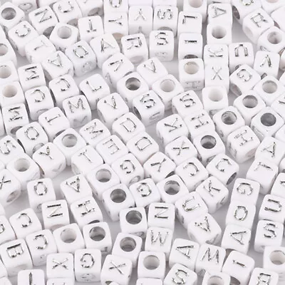50pcs6mm Acrylic Letter Spacer Beads For Jewelry Making DIY Necklace Bracelets D • $0.18