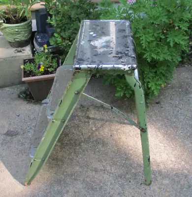 Vintage Step Laddermetal Folding Distressed Ladderrepurpose As Plant Stand • $75