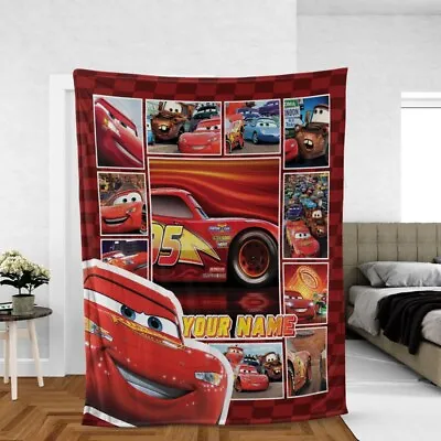 Personalized Lightning Mcqueen Cars Kid Blanket Lightning McQueen Bedding Sets • $81.99