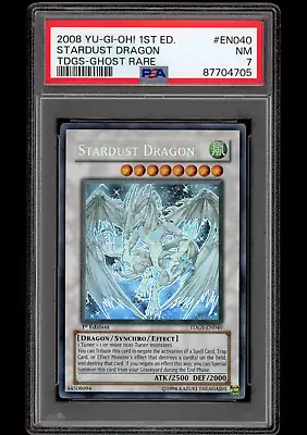 Stardust Dragon 2008 PSA 7 NEAR MINT Ghost Rare 1st Edition TDGS-EN040 Yugioh • $1499.99