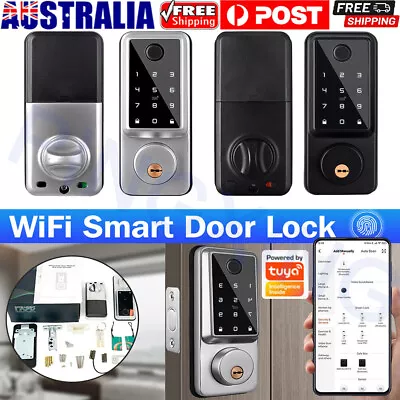 Wifi Smart Door Lock Front Deadbolts APP Fingerprint Card Keyless Digital Keypad • $129.86