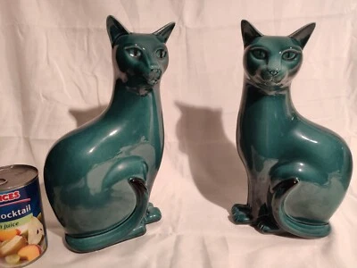 £65 • Buy Poole Pottery Pair Of Blue Cats Approximately 30cm Tall. Please Read Description