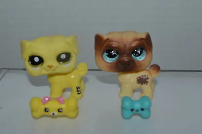 $24.99 • Buy Littlest Pet Shop~#2589~Yellow~Green Eyes~#623~Brown~Glass Eye~Mr. & Mrs Pug~Dog