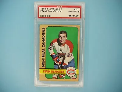 1972/73 O-pee-chee Nhl Hockey Card #102 Frank Mahovlich Psa 8 Nm/mint 72/73 Opc • $129.99