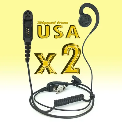 2x Two-Way Radio Earpiece With PTT Mic For Motorola XPR3300 XPR3500e MTP3550 • $33.99