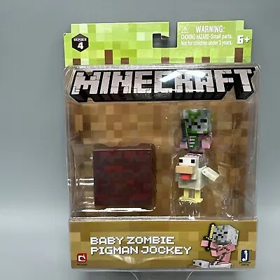 Minecraft Baby Zombie Pigman Jockey Figure Mojang Series 4 NEW SEALED 2018 • $28.99