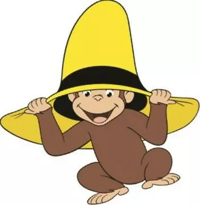 4 Inch Curious George Man In The Yellow Hat Decal Monkey Removable Peel Sticker • $8